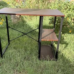 Home Office Computer Desk With Shelves 