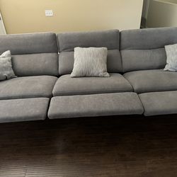 Gray Reclining Couch- Fully Motorized 