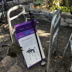 Walker With Tray And Cane