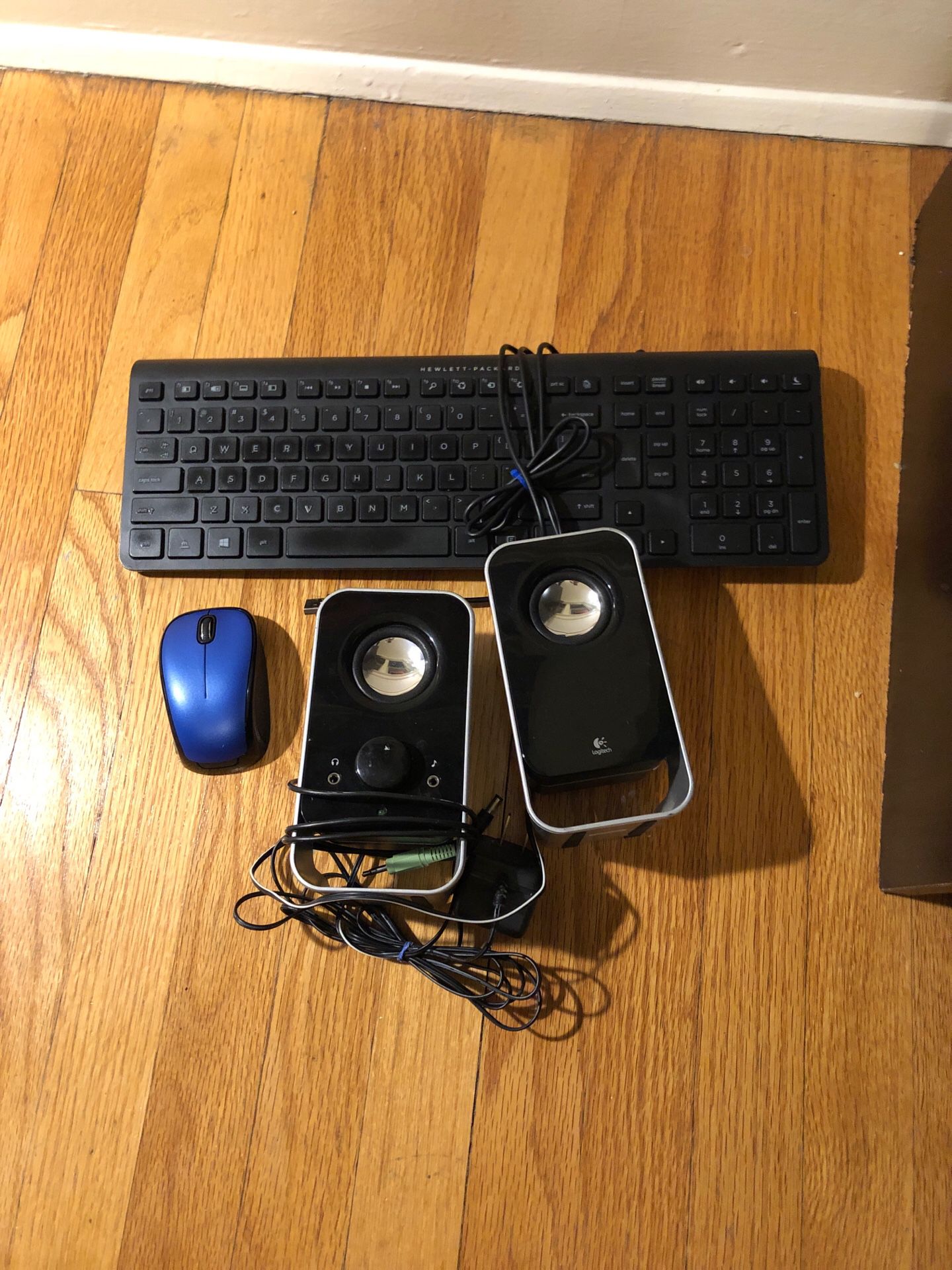 Keyboard, speakers, and wireless mouse bundle