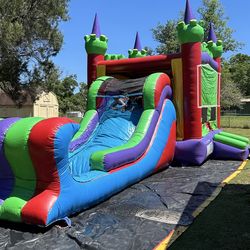 Commercial Bouncing Jumping House Combo 15x15 Jumping House With Hoop Wet Side Into Pool 2 1.5HP Blowers Dolly & Generator