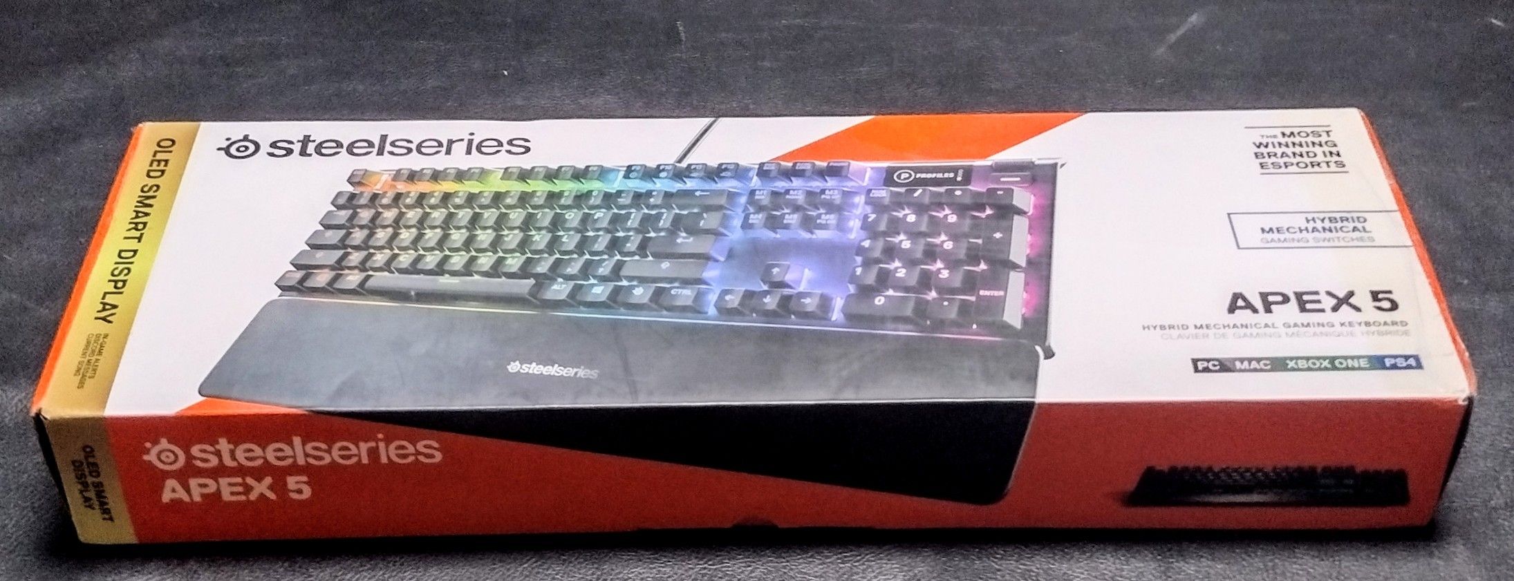 New Open Box SteelSeries Apex 5 Wired Mechanical Gaming Keyboard, RGB Back Lighting, Black