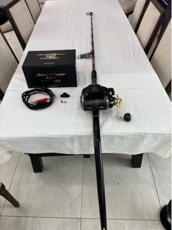 Shimano BeastMaster MD 12000 on Daiwa Seaborg 6’6”  60-150lb