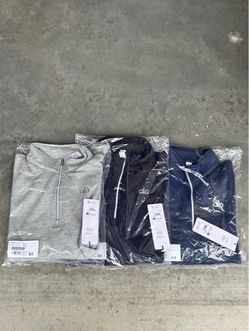 Unisex ALO quarter-zips ONLY quarter- zips Sizes M and L.