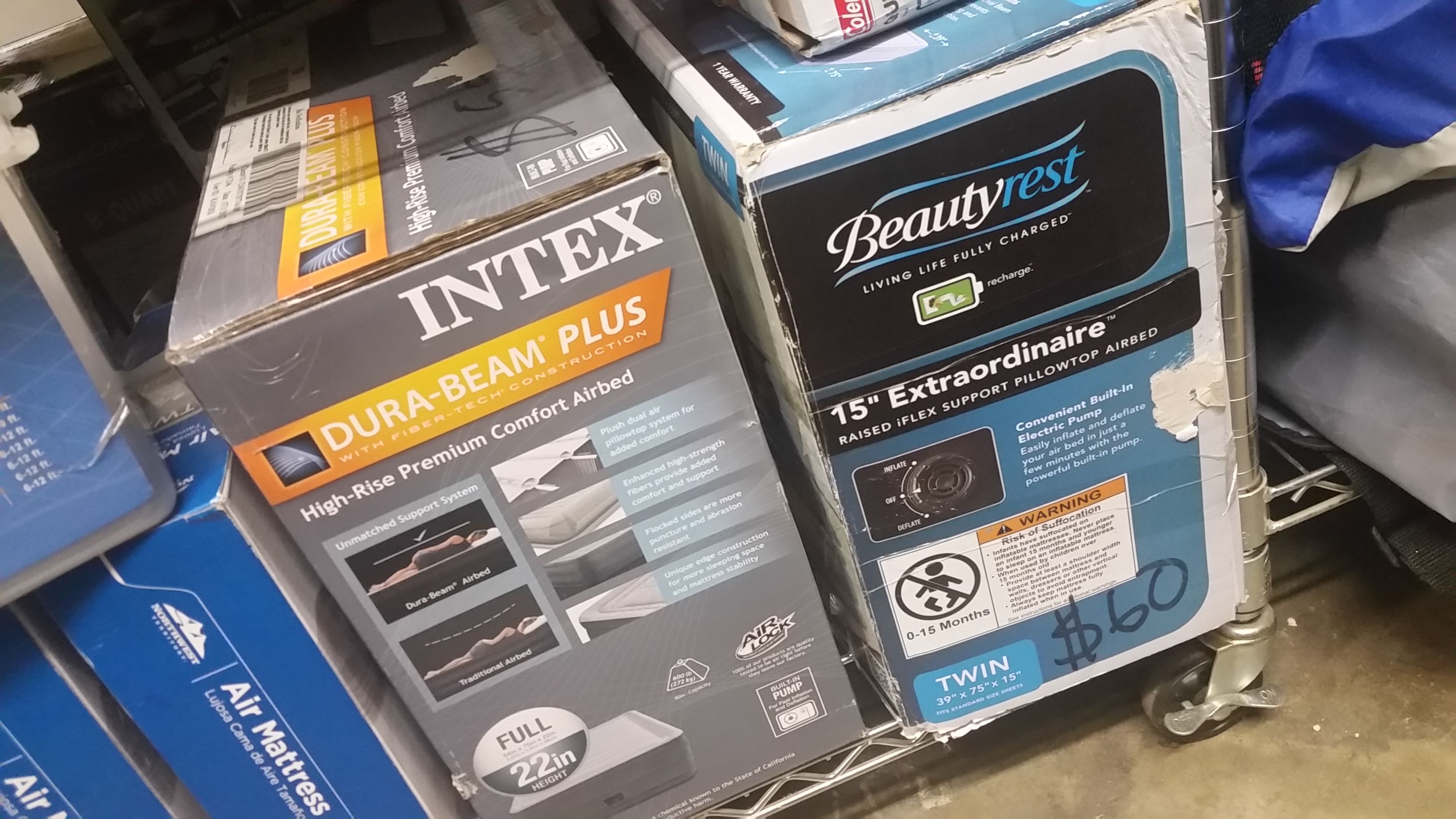 Full Intel blow up mattresse ($55) twin beauty sleep blow up mattress (60)