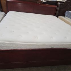 BED FRAME  WITH MATTRESS AND BOX SPRING  KING SIZE  FREE DELIVERY