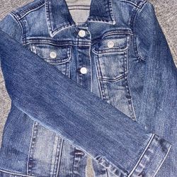 Cute Little Girls Denim Jacket With Butterfly On Back Size large