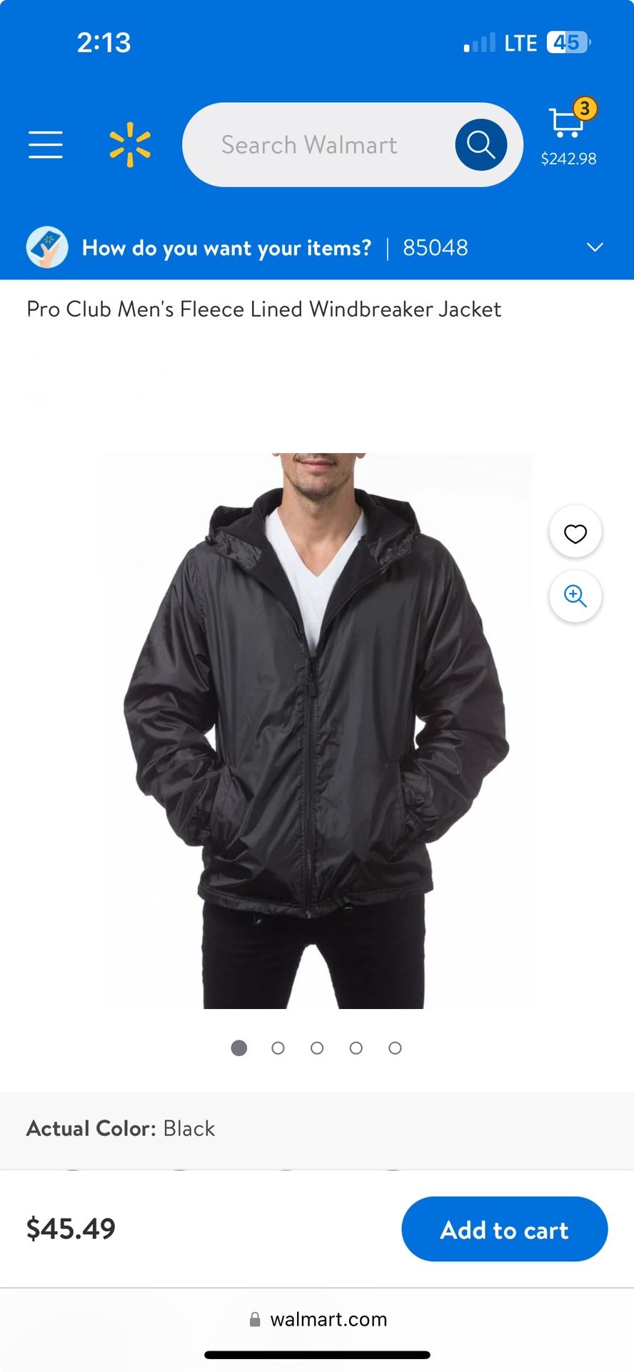 Pro Club Men's Fleece Lined Windbreaker Jacket New - $25