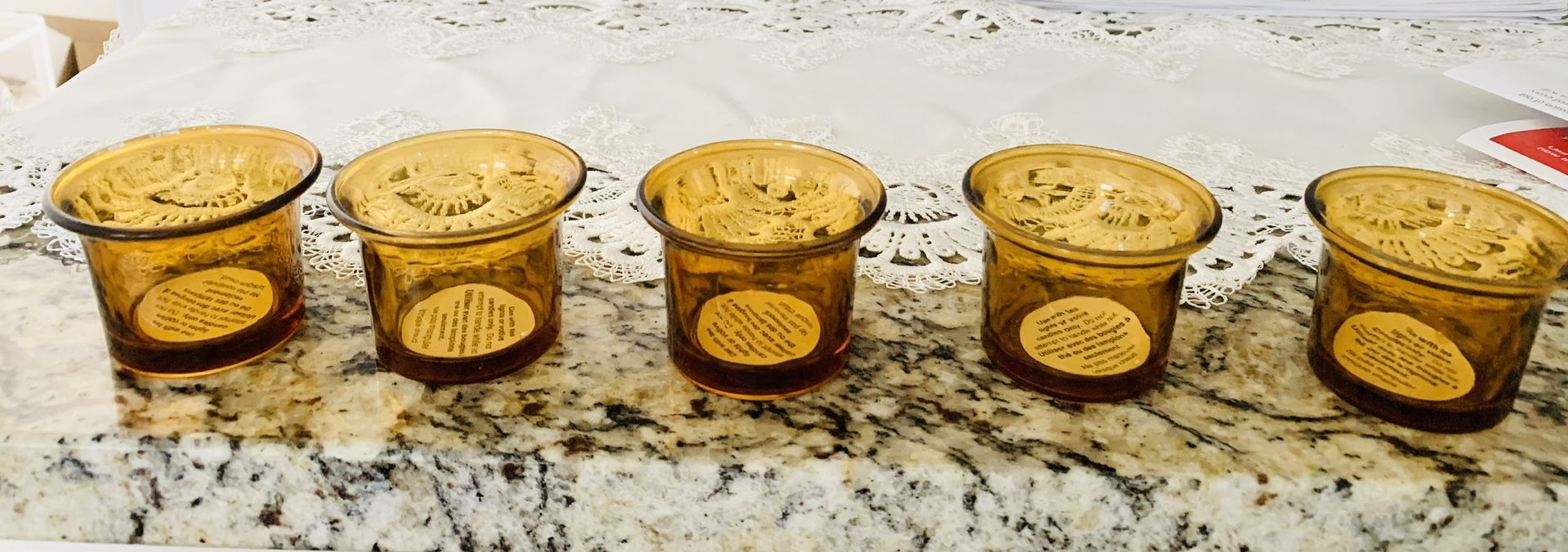 Amber Glass Votive Candle Holders