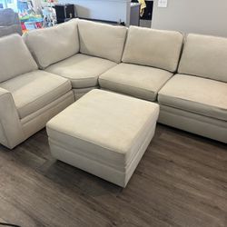 Pottery Barn 3 Piece Sectional With Ottoman
