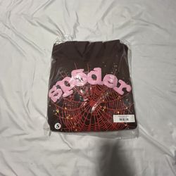 small brown sp5der hoodie