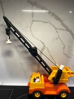 Vintage 1970s Fisher-Price 314 Big Handle Husky Helpers Boom Crane Truck