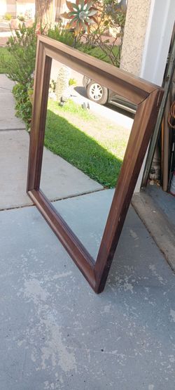 Large Wood Wall Mirror
