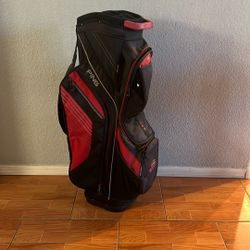 PING Traverse 14-Way Cart Golf Bag Black Red Dividers Cooler Pocket