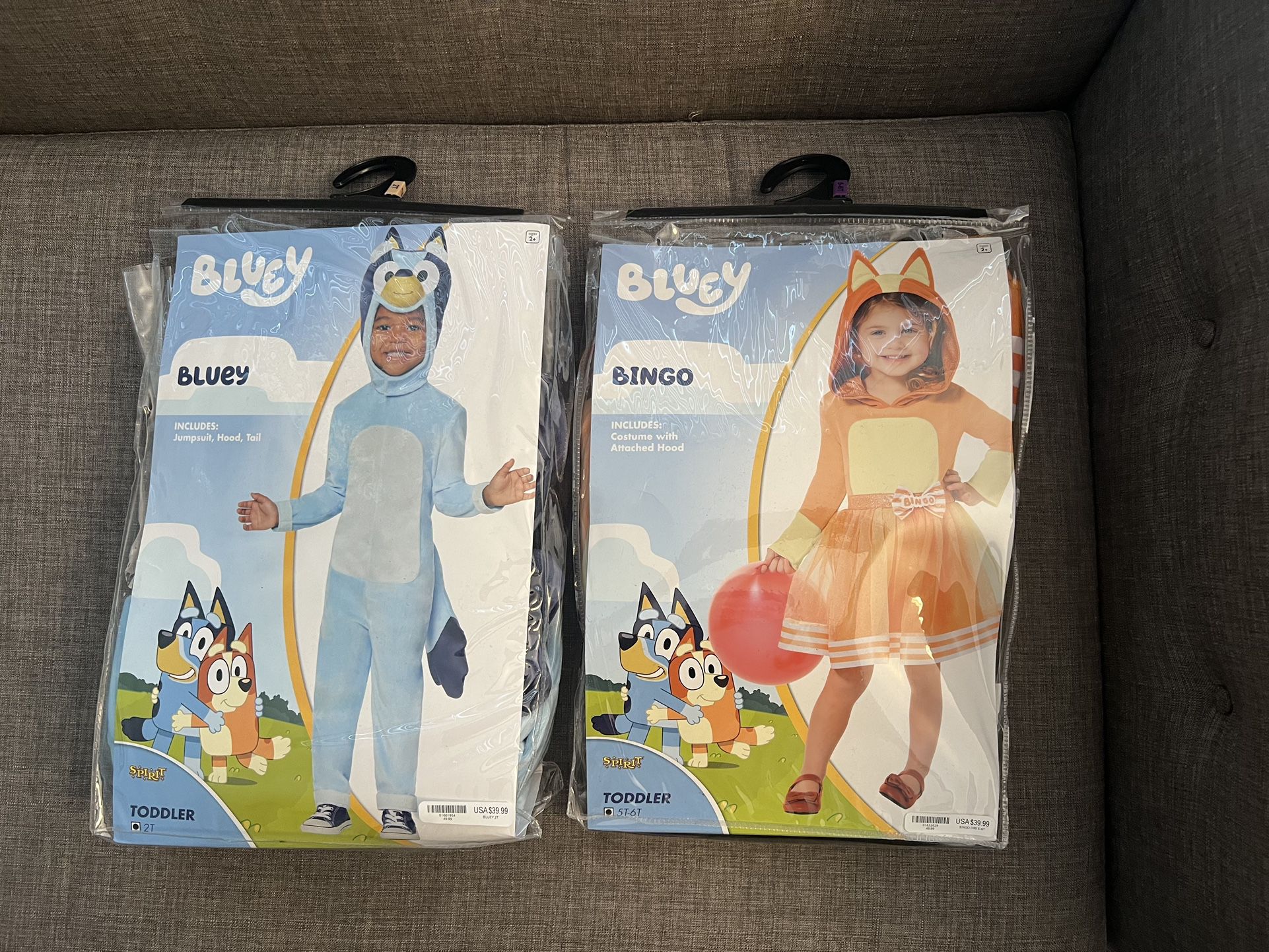 Bingo and a Bluey costumes