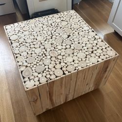 Brand New Square Rustic Teak Wood Branches Coffee Table — Perfect Condition