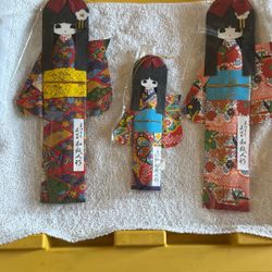 Vtg Japanese Handmade Geisha Washi Paper Doll 