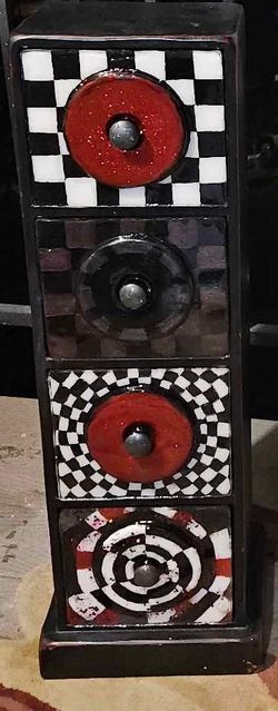 Set Of Drawers Artist Made. Crazy Boxes And Squares Bohemian Style