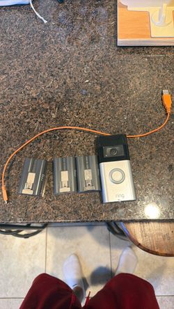 Ring Video Doorbell with 3 Batteries and charging cords