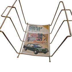 Magazines Book Display In This Compact Metal Gold Tone Storage Rack With Handle