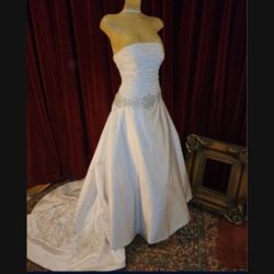 Strapless Wedding Dress Rich Satin Elegant! X-small