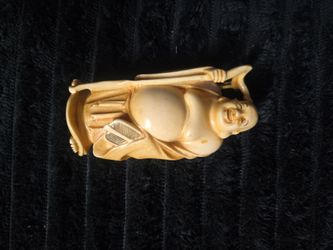 Okimono cabinet art Hotei lucky god of fortune netsuke