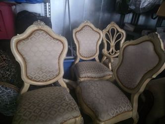 6 vintage dining chairs as is