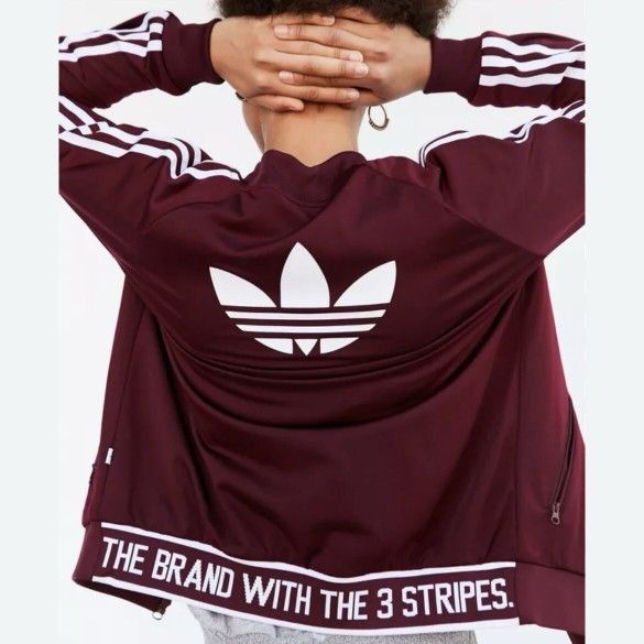 Adidas Originals Superstar Womens Track Jacket Burgundy Red 3 Stripes size M