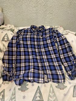 Harley-Davidson Shirt Mens L BluePlaid Button Up Long Sleeve Biker HDMC
