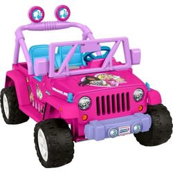 12V Power Wheels Barbie Jeep Wrangler 5mph Ride-on Toy New In Box
