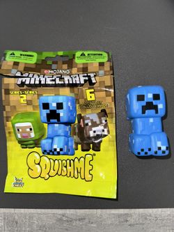 Rare 1:24 Minecraft Blue Creeper Squishy