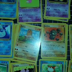 Assorted regular Pokemon cards (classic) & Gta Vice City Stories Poster