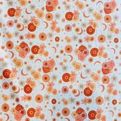 Retro Floral Stretch Fabric, Remnant Fabric For Kids