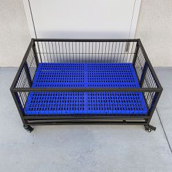 $95 (New) Dog whelping pen cage kennel size 37” w/ plastic tray and floor grid 37x26x15” 