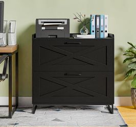 New-2 Drawer Lateral File Cabinet, Filing Cabinet with Charging Station for Letter/Legal/A4 Size Hanging Files, Modern Farmhouse File Storage Cabinet 