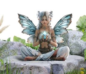 2D Acrylic Resin Fairy Statue Desktop Decor, Graphic Christmas Magical Tabletop Figurine,