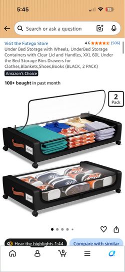 6 Under Bed Storages with Wheels