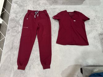 Small FIGS Burgundy Scrub Set
