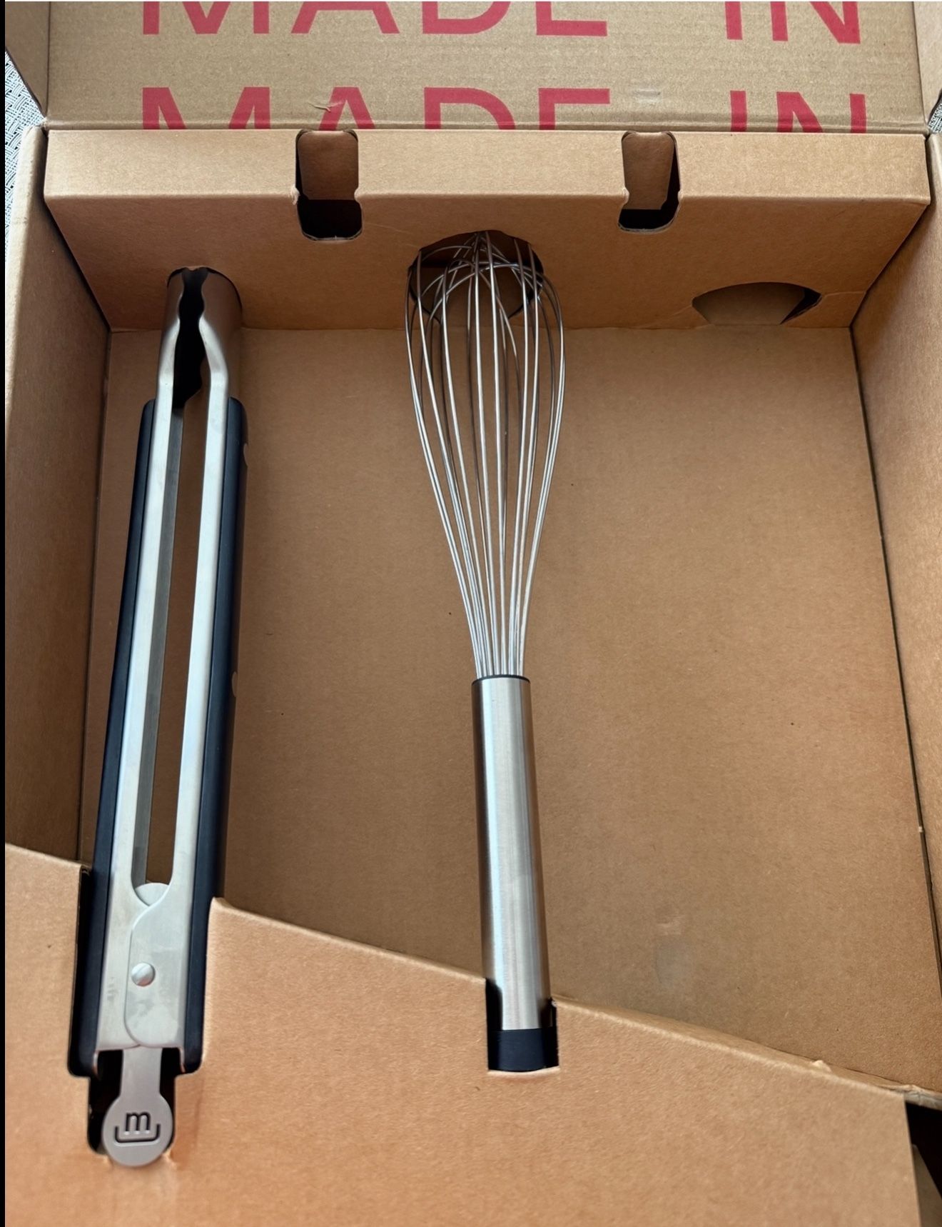 Made In Whisk And Tongs New In Box  (original)