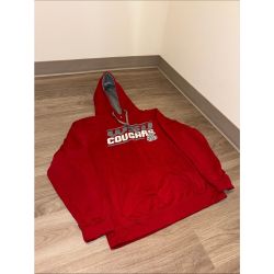 WSU Cougars Hoodie Large Red Washington State Pullover Sweatshirt