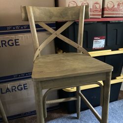 Set Of 2 Wooden Bistro Stool Chairs Brown