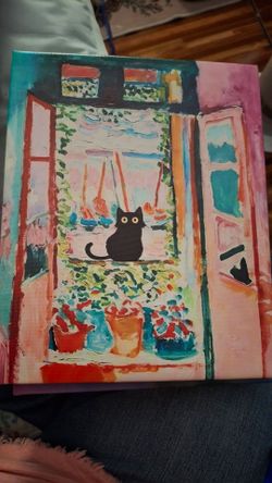 8"x10" set of 4 black cat canvas prints