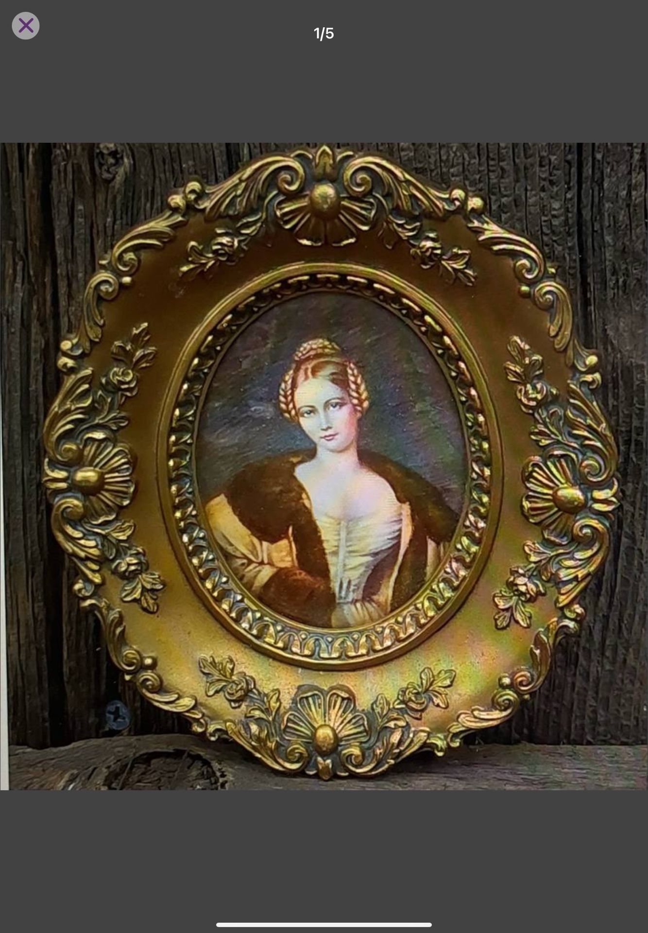 Vintage Cameo Creation Bubble glass Potrait Frame Countess Hohnstein 
