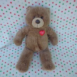 Build-A-Bear "Happy Hugs" 16" Stuffed Plush Teddy Beige Brown Resealable Back