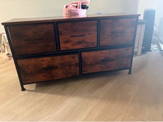 Brown wood / cloth dresser
