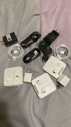 Original chargers and earphones
