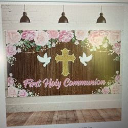 First Holy Communion Backdrop Banner