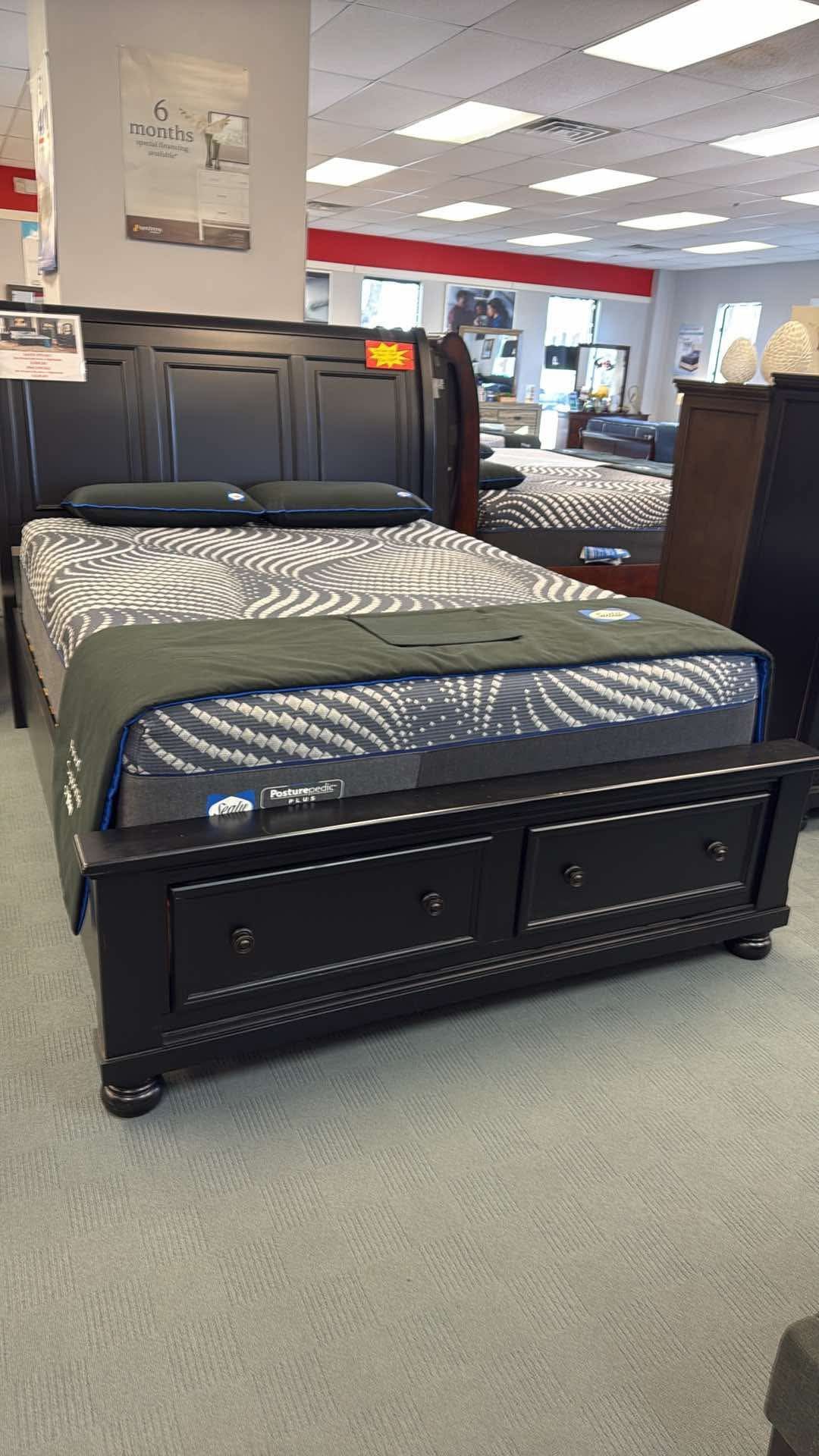 Platform Bed Frame With Two Drawer Storage