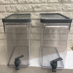 (2 pack) Mainstays 2-Gallon Acrylic Slim Fridge Dispenser, Gray