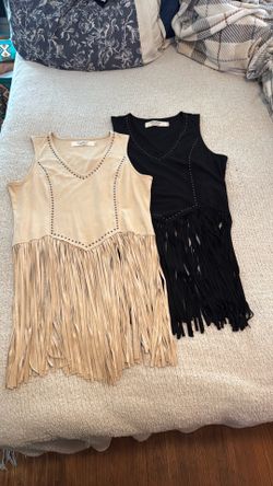 Fringe tops sold separately with metal studs and fringe bottoms